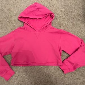 Lululemon All Yours cropped sonic pink hoodie